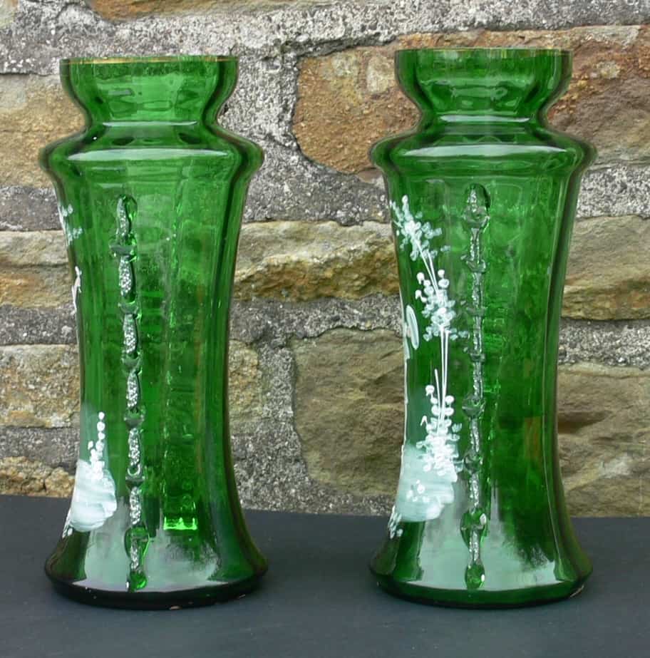 A Pair Of Early Mary Gregory Vases
